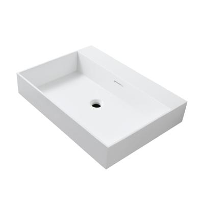 Wastafel BWS Wanda Met Overloop 1 Wasbak 0 Kraangaten 80x12x52,5 cm Mat Wit