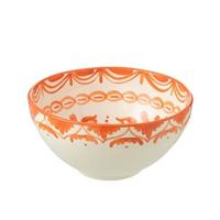 J-Line Bowl Granada High Ceramic White|Orange Large - thumbnail