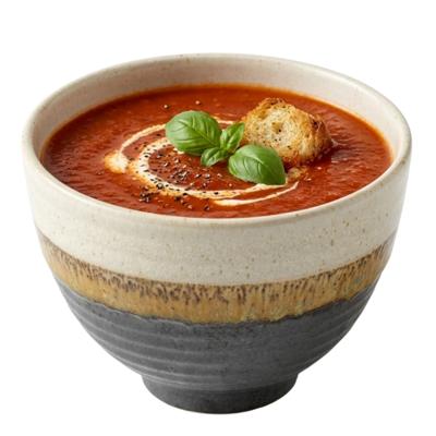 Mica Decorations Soepkom Ethan - zwart - 8 x 11 cm - porselein - kommetjes / schaaltjes