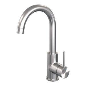 Brauer Brushed - Edition Wastafelmengkraan opbouw - hoog - draaibaar - ronde uitloop - model a - PVD - geborsteld RVS 5-NG-003