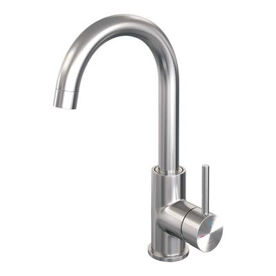 Brauer Brushed - Edition Wastafelmengkraan opbouw - hoog - draaibaar - ronde uitloop - model a - PVD - geborsteld RVS 5-NG-003