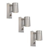 Set van 3 Mason Wandlampen - 6000K Daglicht Wit - Bewegingssensor en Schemerschakelaar - RVS - IP44 Waterdicht - Wandspot voor binnen en buiten