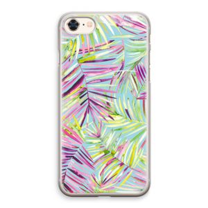 Tropical Palms Blue: iPhone 8 Transparant Hoesje