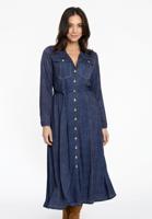 Yoek Lange jurk DENIM | Blauw | Maat 50/52