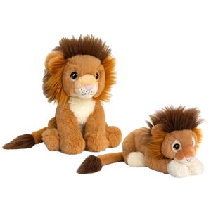 Keel Toys - Pluche knuffel dieren set 2x leeuwen 18 en 25 cm