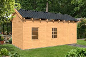 Lariks/Douglas Overkapping Hamar L type 8 blank 690x395 cm- Zadeldak- Onbehandeld lariks Douglas hout- Tuindeco