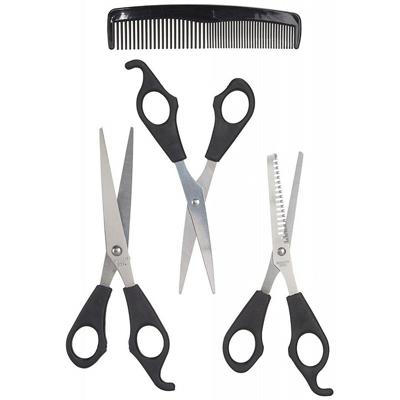 Kappersschaar set - 4-delig - Kapperset - Thuiskapper - Knipscharen - Haarkam - Uitdunkam