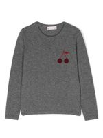 Bonpoint pull Brunelle à motif cerises en intarsia - Gris