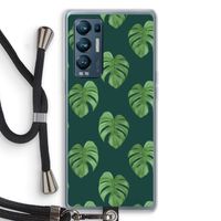 Monstera leaves: Oppo Find X3 Neo Transparant Hoesje met koord