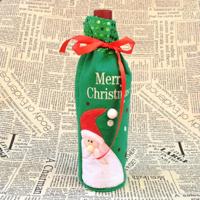Merry Christmas Santa Claus Christmas Dinner Table decoratie Champagne wijn fles zak