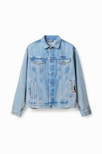 Denim truckerjack met borduursels - BLUE - M