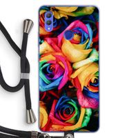Neon bloemen: Honor Note 10 Transparant Hoesje met koord