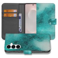 Samsung Galaxy S25 FE | Bookcase | Hoesje Painting Blue Met 3 Pasjes