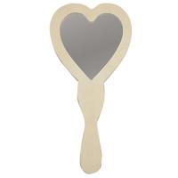 Handspiegel - hartje - 24 cm - hout - spiegel hartvorm Handspiegel - hartje - 24 cm - hout - spiegel hartvorm