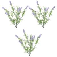Lavendel kunstplant bundeltje - 6x stuks - bosje - paars - 44 cm