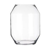 Bloemenvaas Dali Elegance - transparant glas - D25 x H33 cm - sierlijk hoekig model