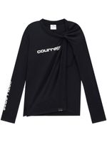 Courrèges t-shirt à détail torsadé - Noir