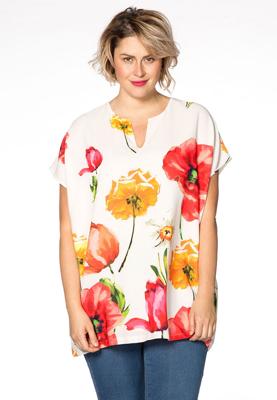 Yoek Tuniek met split POPPY | Wit | Maat XL