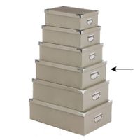 5Five Opbergdoos/box - beige - L40 x B26.5 x H14 cm - Stevig karton - Crocobox