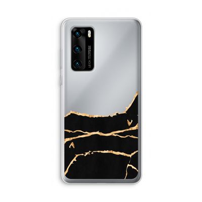 Gouden marmer: Huawei P40 Transparant Hoesje
