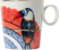 Heinen Delfts Blauw mok keramiek mandala toekan 8.5x9.5cm delfts blauw