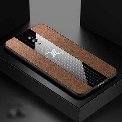 Voor OPPO Reno XINLI stiksels doek Textue schokbestendig TPU beschermhoes (bruin)