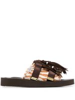Suicoke sandales imprimées HOTO en poils - Marron