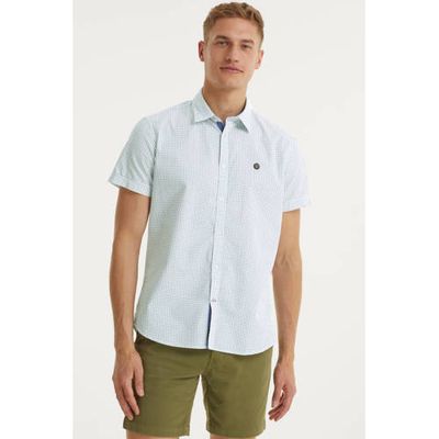 Twinlife regular fit overhemd met stippen wit