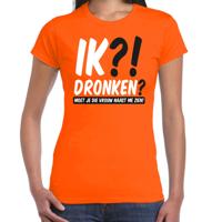 Koningsdag verkleed t-shirt - ik?! dronken? - oranje - dames