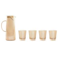 Set kruik en glazen Home ESPRIT Amber Borosilicaatglas 1,25 L
