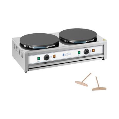 Pannenkoekenmaker - 2 verwarmingsplaten - 2 x 400 mm - 2 x 3.000 W