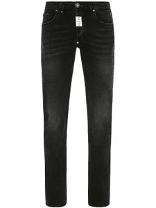 Philipp Plein jean slim à plaque logo - Noir