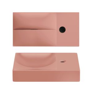 Clou Flush 3 Fontein Met Kraangat Rechts Mat Roze Keramiek 36 cm