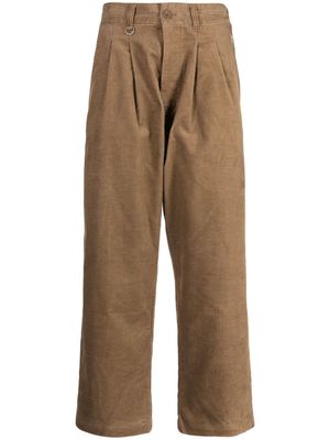 CHOCOOLATE pantalon droit côtelé à logo appliqué - Marron
