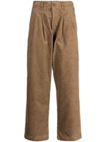 CHOCOOLATE pantalon droit côtelé à logo appliqué - Marron