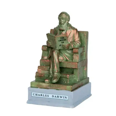 Lemax park statue - charles darwin kerstdorp accessoire 2016