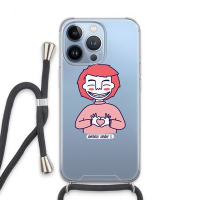 Hartje: iPhone 13 Pro Transparant Hoesje met koord
