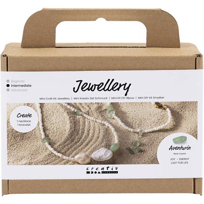 Creativ Company Mini hobbyset sieraden, aventurijn ketting en armband, 1 doos