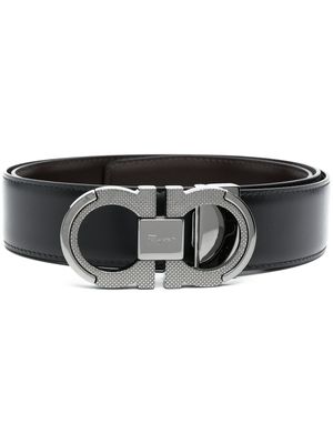 Ferragamo ceinture Gancini en cuir - Noir