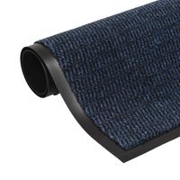 vidaXL Droogloopmat rechthoekig getuft 90x150 cm blauw - thumbnail
