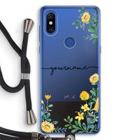 Gele bloemen: Xiaomi Mi Mix 3 Transparant Hoesje met koord
