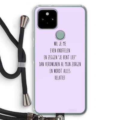Relatief: Pixel 5 Transparant Hoesje met koord