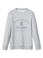 Brunello Cucinelli Kids sweat à broderies - Gris