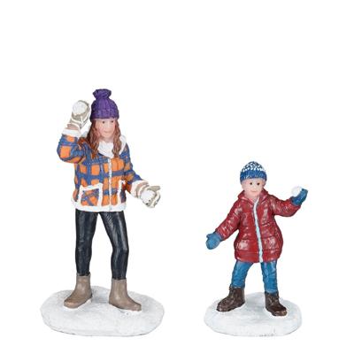 Snowball fight women and child 2 pieces l3,5xw3xh7 cm - Luville