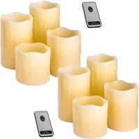 tectake® - 2 sets van 4 led kaarsen met afstandsbediening - verschillende hoogtes - 402889 - thumbnail