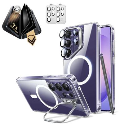 Galaxy S26 Ultra Bundle Classic Hybrid Magnetic Case (Stash Stand) and Armorite® Pro Privacy Screen Protector - Clear