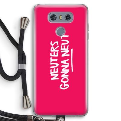 Neuters (roze): LG G6 Transparant Hoesje met koord