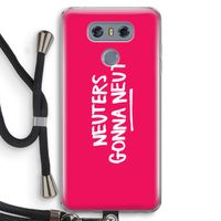 Neuters (roze): LG G6 Transparant Hoesje met koord Neuters (roze): LG G6 Transparant Hoesje met koord