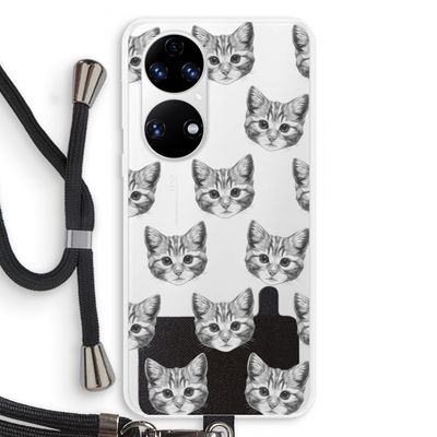 Kitten: Huawei P50 Transparant Hoesje met koord
