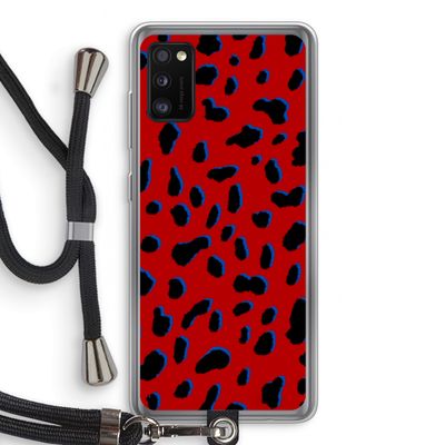 Red Leopard: Samsung Galaxy A41 Transparant Hoesje met koord